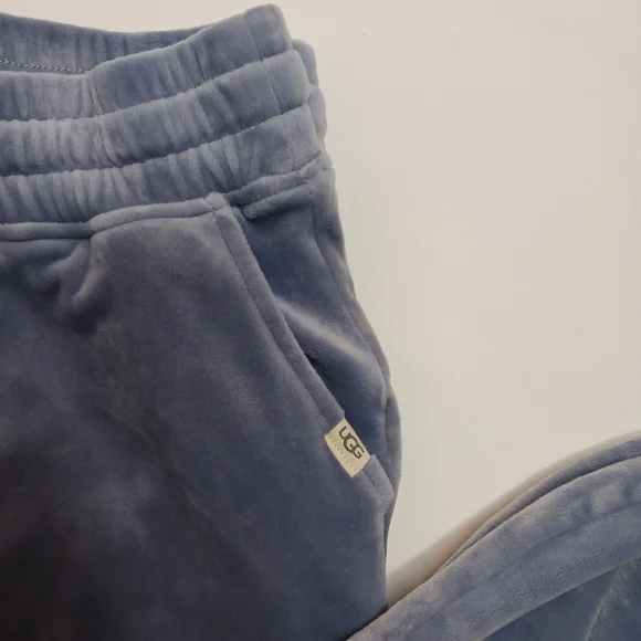 UGG Belden Velour Lounge SET Hoodie & Joggers Dusty Blue XS 2-Piece - Picture 10 of 16